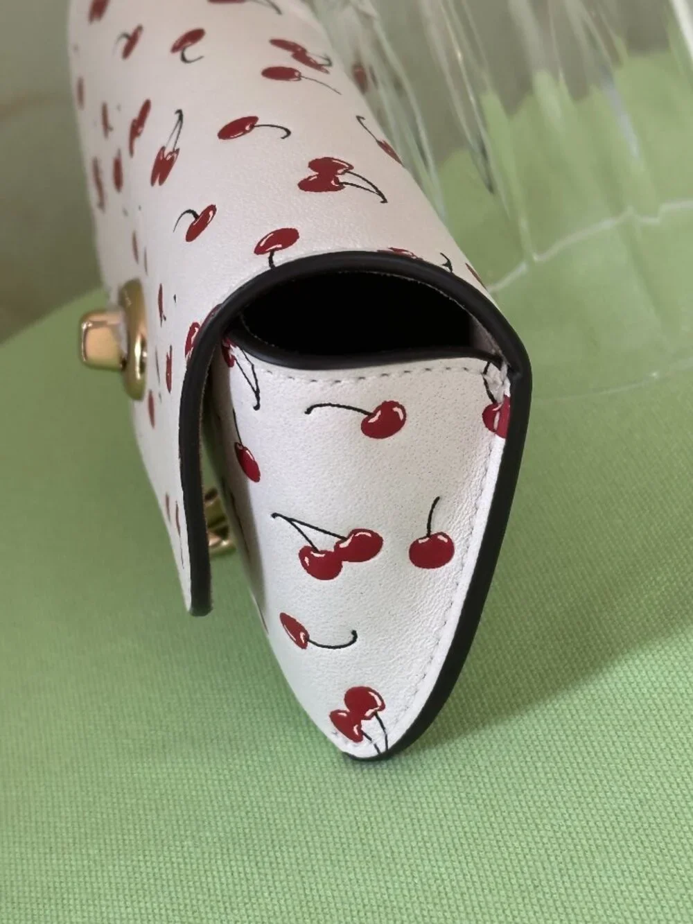 COACH SUNGLASS CASE W/ CHERRY PRINT:NWT CHALK/MULTI CFA49